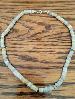 Necklace Amazonite Heishi Natural Stones Size 16" Choker Handmade